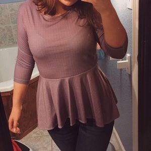 CUSTOMIZED Purple Polka-Dot Peplum